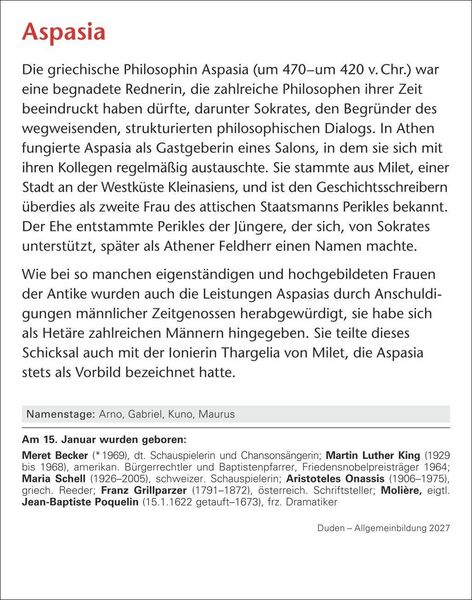 Produktbild: Duden Allgemeinbildung Tagesabrei&szlig;kalender 2027 - Wissen und Quizzen