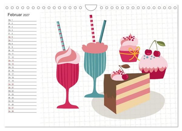 Produktbild: Fast Food Illustration (Wandkalender 2027 DIN A4 quer), CALVENDO Monatskalender