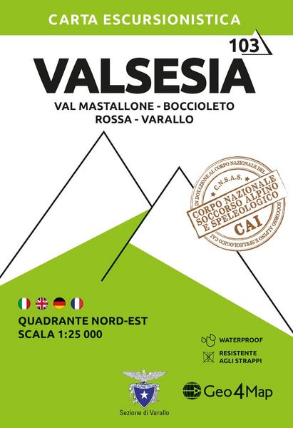 Produktbild: 103 Valsesia. Quadrante nord-est. Val Mastallone, Boccioleto