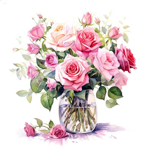 Produktbild: ti-flair Servietten Mazzetto di Rose Rosa 33x33cm 20 St&uuml;ck 3-lagig