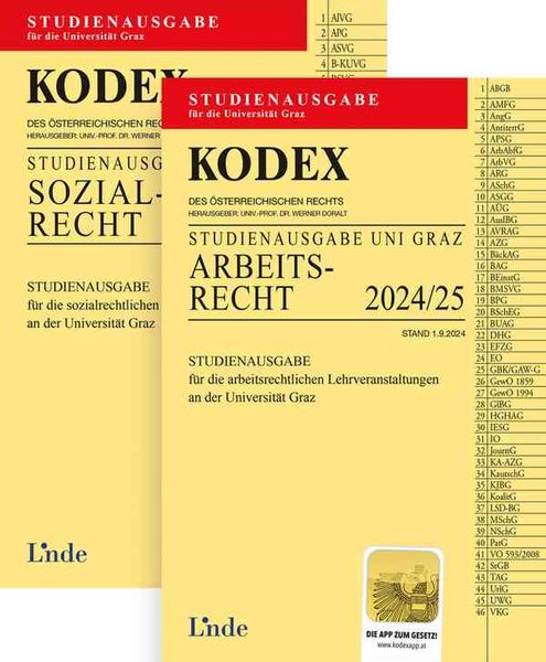 Produktbild: KODEX-Paket Studienausgabe Arbeits- und Sozialrecht Graz 2024/25