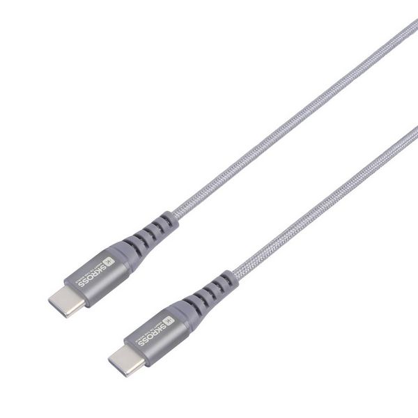 Produktbild: Skross USB-Kabel USB 2.0 USB-C&reg; Stecker, USB-C&reg; Stecker 1.20 m Spacegrau Rund, Flexibel, Stoff-Ummantelung SKCA0017C-C120CN