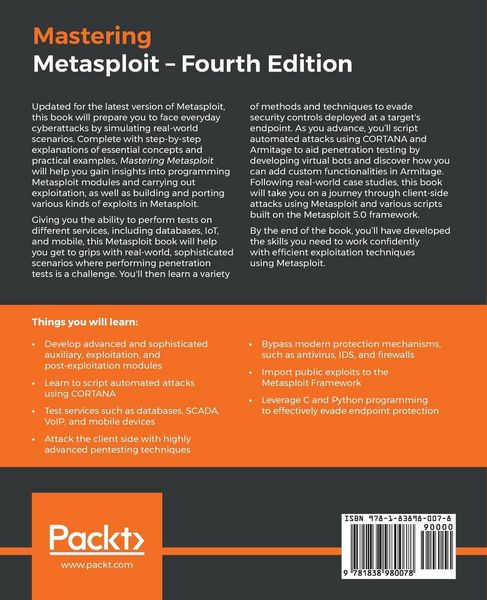 Produktbild: Mastering Metasploit - Fourth Edition