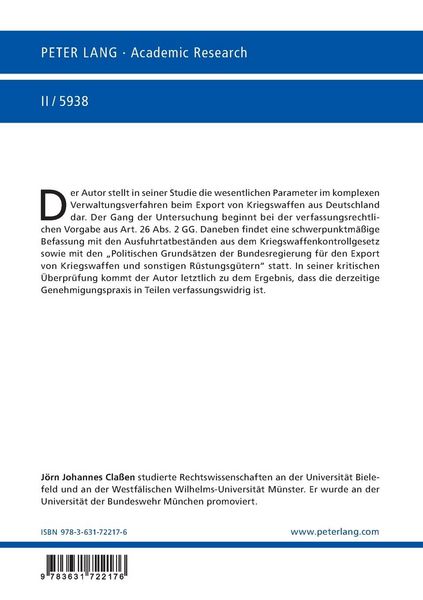 Produktbild: Das Kontrollverfahren beim Export von Kriegswaffen aus Deutschland