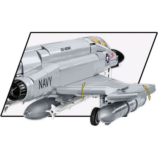 Produktbild: COBI Armed Forces 5897 - F-4 Phantom II USS Midway, &Uuml;berschall-Mehrzweckj&auml;ger, Ma&szlig;stab 1:48, Bausatz, 703 Teile