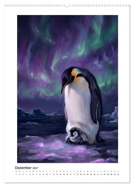 Produktbild: Pinguine - Watscheln, Kuscheln, Staunen (Wandkalender 2027 DIN A2 hoch), CALVENDO Monatskalender