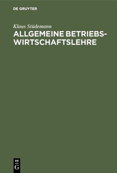 Produktbild: Allgemeine Betriebswirtschaftslehre
