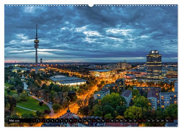 Produktbild: Mein M&uuml;nchen aus der Luft (hochwertiger Premium Wandkalender 2026 DIN A2 quer), Kunstdruck in Hochglanz