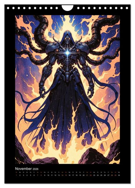 Produktbild: Cybertronic Chaos: Anime-inspirierte KI- Charaktere (Wandkalender 2026 DIN A4 hoch), CALVENDO Monatskalender