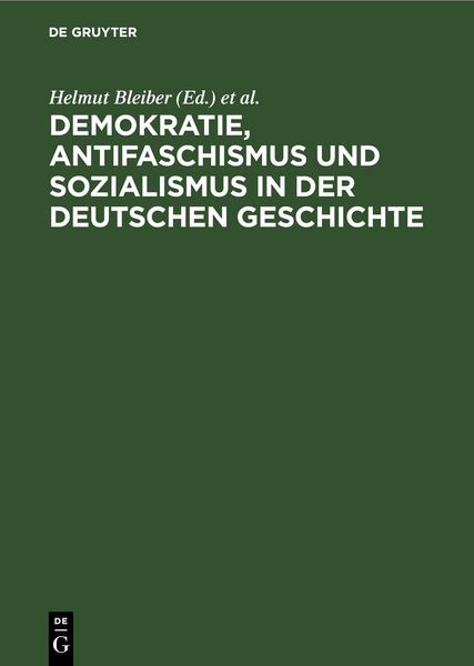Produktbild: Demokratie, Antifaschismus und Sozialismus in der deutschen Geschichte