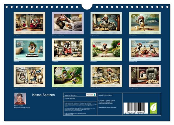 Produktbild: Kesse Spatzen (Wandkalender 2027 DIN A4 quer), CALVENDO Monatskalender