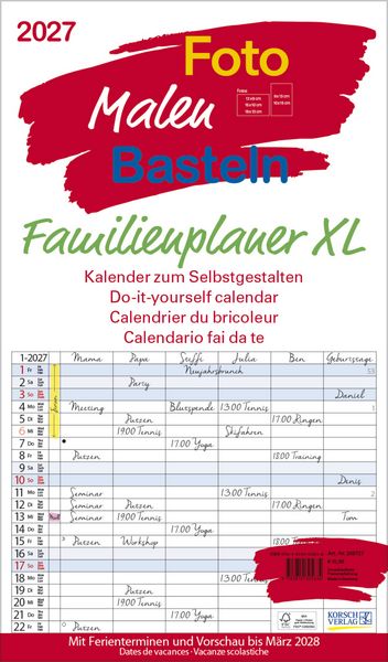 Produktbild: FMB Familienplaner XL 2027