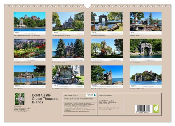 Produktbild: Boldt Castle Cruise Thousand Islands (Wall Calendar 2026 DIN A3 landscape), CALVENDO 12 Month Wall Calendar