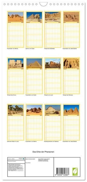 Produktbild: Familienplaner 2027 - Das Erbe der Pharaonen mit 5 Spalten (Wandkalender, 21 x 45 cm) CALVENDO