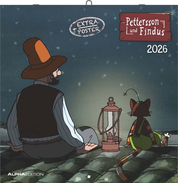 Produktbild: Pettersson & Findus 2026 - Broschürenkalender 30x30 cm (30x60 geöffnet) - Kalender mit Platz für Notizen - mit herausnehmbarem Poster - Wandkalender