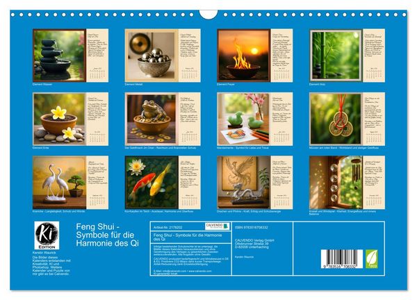 Produktbild: Feng Shui - Symbole f&uuml;r die Harmonie des Qi (Wandkalender 2026 DIN A3 quer), CALVENDO Monatskalender