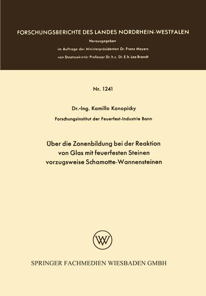 Produktbild: &Uuml;ber die Zonenbildung bei der Reaktion von Glas mit feuerfesten Steinen, vorzugsweise Schamotte-Wannensteinen