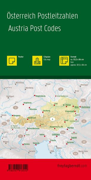 Produktbild: freytag & berndt &Ouml;sterreich Postleitzahlen 1:500.000