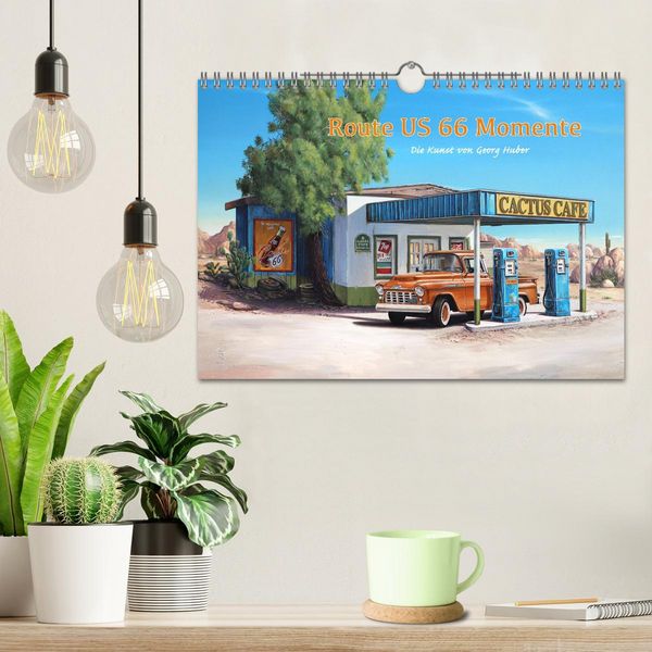 Produktbild: Route US 66 Momente Gem&auml;lde von Georg Huber (Wandkalender 2026 DIN A4 quer), CALVENDO Monatskalender