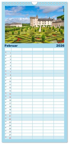 Produktbild: Familienplaner 2026 - Ch&acirc;teaux. Im Tal der Loire mit 5 Spalten (Wandkalender, 21 x 45 cm) CALVENDO