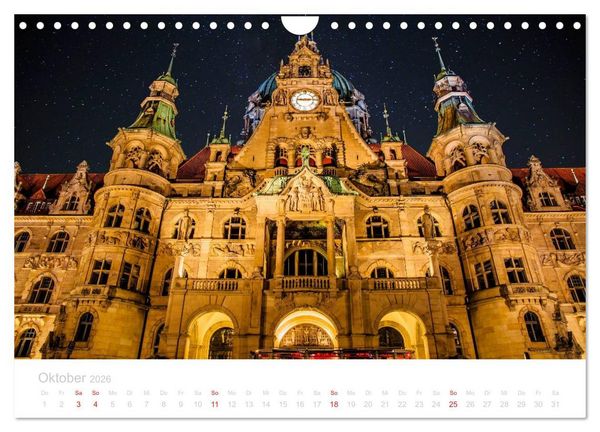 Produktbild: Hannover bei Nacht (Wandkalender 2026 DIN A4 quer), CALVENDO Monatskalender