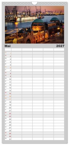 Produktbild: Familienplaner 2027 - Magic Nights Hamburg mit 5 Spalten (Wandkalender, 21 x 45 cm) CALVENDO