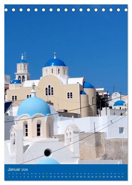 Produktbild: SANTORIN &ndash; Einziartige Motive der griechischen Trauminsel (Tischkalender 2026 DIN A5 hoch), CALVENDO Monatskalender