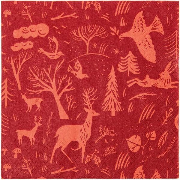 Produktbild: Servietten, Winterwald, Rot, Mix