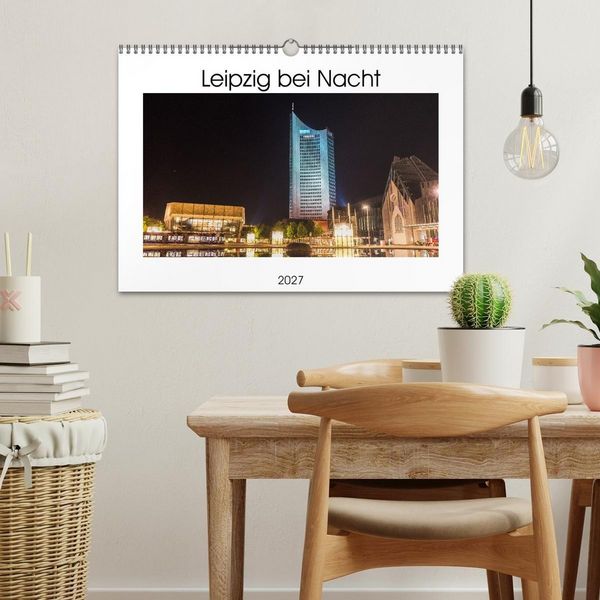 Produktbild: Leipzig bei Nacht (Wandkalender 2027 DIN A3 quer), CALVENDO Monatskalender