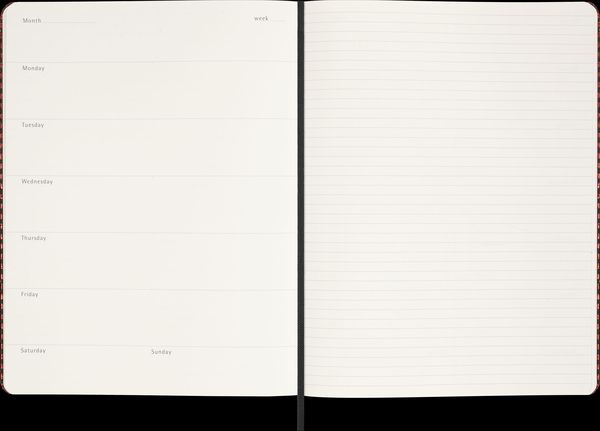 Produktbild: Moleskine Shine Sammler undat. Wochenkal. rot m. F&uuml;llfederh