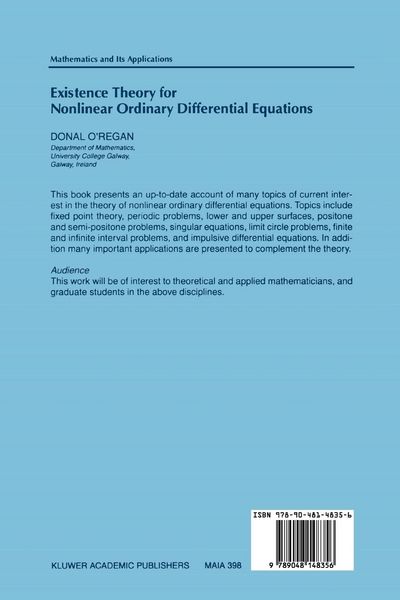Produktbild: Existence Theory for Nonlinear Ordinary Differential Equations