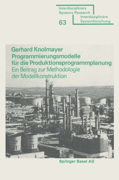 Produktbild: Programmierungsmodelle f&uuml;r die Produktionsprogrammplanung