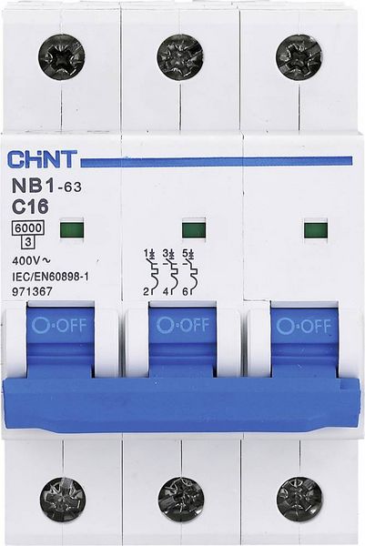 Chint 179700 NB1L Leitungsschutzschalter 3polig 16A