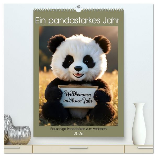 Produktbild: Ein pandastarkes Jahr - Flauschige Pandab&auml;ren zum Verlieben (hochwertiger Premium Wandkalender 2026 DIN A2 hoch), Kunstdruck in Hochglanz