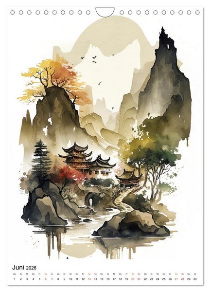 Produktbild: China - Aquarellmalerei (Wandkalender 2026 DIN A4 hoch), CALVENDO Monatskalender