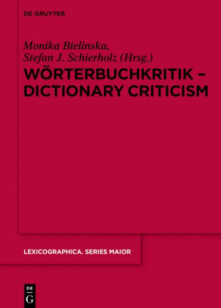 Produktbild: W&ouml;rterbuchkritik - Dictionary Criticism