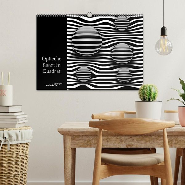 Produktbild: Optische Kunst im Quadrat (Wandkalender 2026 DIN A3 quer), CALVENDO Monatskalender