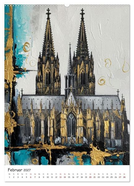 Produktbild: K&ouml;lner Dom-Impressionen: Eine k&uuml;nstlerische Reise (hochwertiger Premium Wandkalender 2027 DIN A2 hoch), Kunstdruck in Hochglanz