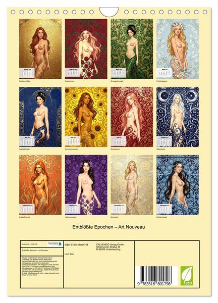 Produktbild: Entbl&ouml;&szlig;te Epochen &ndash; Art Nouveau (Wandkalender 2027 DIN A4 hoch), CALVENDO Monatskalender