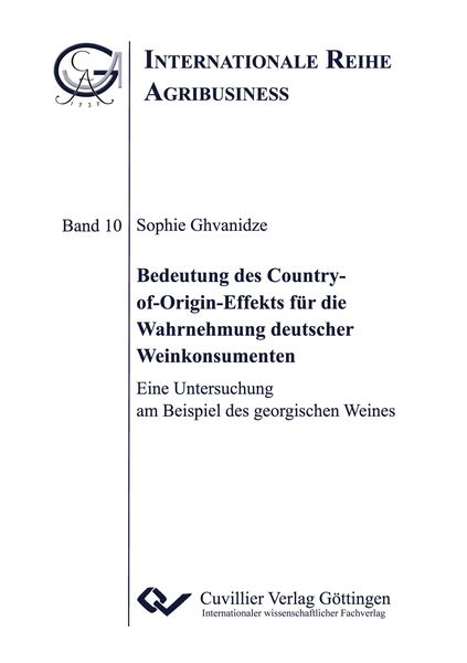 Produktbild: Bedeutung des Country-of-Origin-Effekts f&uuml;r die Wahrnehmung deutscher Weinkonsumenten