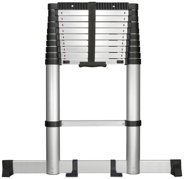 TOOLCRAFT TO-7868814 Aluminiumlegierung Teleskopleiter Montage ohne Werkzeug Arbeitshöhe (max.): 3.93 m Aluminium EN 131 10.1 kg