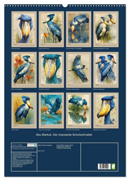 Produktbild: Abu Markub. Der imposante Schuhschnabel (Wandkalender 2027 DIN A2 hoch), CALVENDO Monatskalender