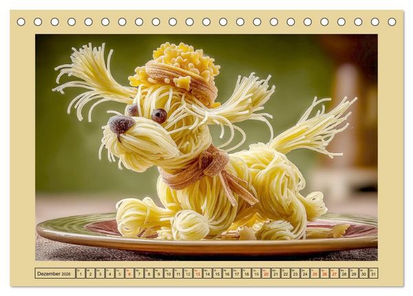 Produktbild: Auf dem Nudelhof. Spaghetti-Tiere zum Schmunzeln (Tischkalender 2026 DIN A5 quer), CALVENDO Monatskalender