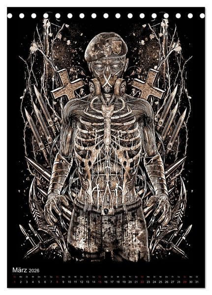 Produktbild: BLOODBOY/WAR ILLUSTRATION (Tischkalender 2026 DIN A5 hoch), CALVENDO Monatskalender
