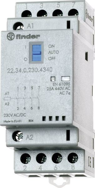 Finder 22.34.0.024.4340 Schütz 4 Schließer 24 V/DC, 24 V/AC 25 A 1 St.