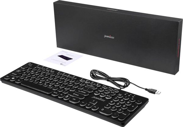 Produktbild: Perixx PERIBOARD-317 R DE B Kabelgebunden Tastatur Deutsch, QWERTZ Schwarz Beleuchtet