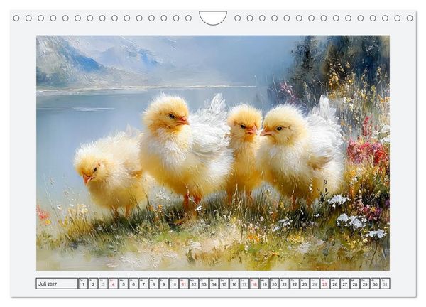 Produktbild: H&uuml;hner und K&uuml;ken. Fluffige Freunde (Wandkalender 2027 DIN A4 quer), CALVENDO Monatskalender