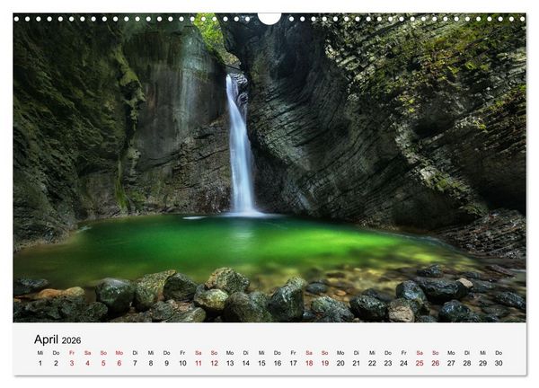 Produktbild: Naturschauspiel Wasserfall: Europas flie&szlig;ende Kunstwerke (Wandkalender 2026 DIN A3 quer), CALVENDO Monatskalender