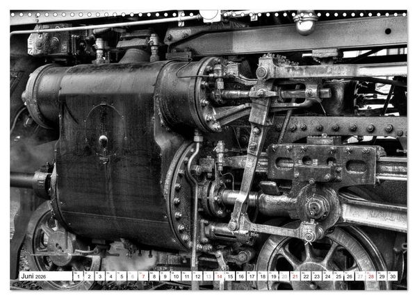 Produktbild: Unter Dampf - Eisenbahnromantik in schwarz-wei&szlig; (Wandkalender 2026 DIN A3 quer), CALVENDO Monatskalender
