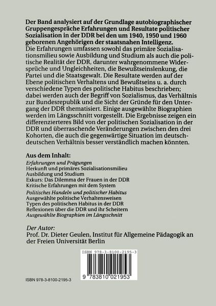 Produktbild: Politische Sozialisation in der DDR
